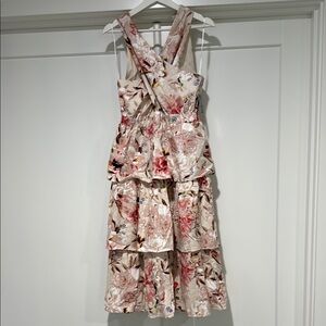 Express Pink Ruffled Tiered Midi Sundress